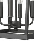Black Metal Eight Light Dimmable Ceiling Light