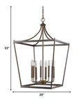 Bronze Metal Eight Light Dimmable Ceiling Light