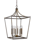 Bronze Metal Eight Light Dimmable Ceiling Light