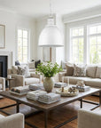 White Metal Dimmable Ceiling Light With White Shades