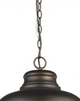 Ansen 1-Light Oil-Rubbed Bronze Pendant With Gloss White Interior Shade