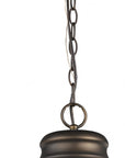 Ansen 1-Light Oil-Rubbed Bronze Pendant With Gloss White Interior Shade