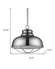 Ansen 1-Light Polished Nickel Pendant With Gloss White Interior Shade