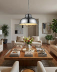 Ansen 1-Light Polished Nickel Pendant With Gloss White Interior Shade
