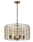 Gold Metal Four Light Dimmable Ceiling Light With Gold Shades