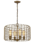 Gold Metal Four Light Dimmable Ceiling Light With Gold Shades