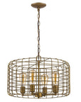 Gold Metal Four Light Dimmable Ceiling Light With Gold Shades