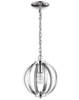 Nevaeh 1-Light Chrome Globe Pendant With Crystal Accents
