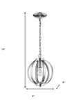 Nevaeh 1-Light Chrome Globe Pendant With Crystal Accents