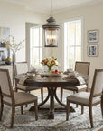 Kingston 4-Light Antique Lead Foyer Pendant With Curved Water Glass Panes