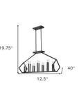 Luca 14-Light Matte Black Island Pendant
