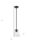 Black Metal and Glass Mini Pendant Hanging Light