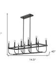 Beckett 10-Light Matte Black Island Pendant