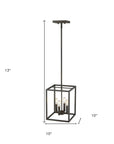 Black Metal Four Light Dimmable Ceiling Light