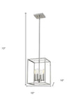 Silver Metal Four Light Dimmable Ceiling Light