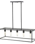 Black Metal Five Light Dimmable Ceiling Light