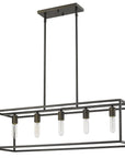 Black Metal Five Light Dimmable Ceiling Light