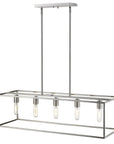 Silver Metal Five Light Dimmable Ceiling Light