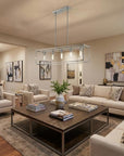 Silver Metal Five Light Dimmable Ceiling Light