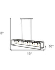 Black Metal Twelve Light Dimmable Ceiling Light