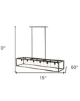 Black Metal Twelve Light Dimmable Ceiling Light
