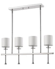 White Metal Four Light Dimmable Ceiling Light With White Shades