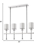 White Metal Four Light Dimmable Ceiling Light With White Shades