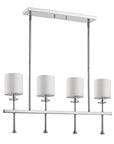 White Metal Four Light Dimmable Ceiling Light With White Shades