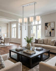 White Metal Four Light Dimmable Ceiling Light With White Shades