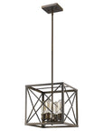 Brooklyn 4-Light Oil-Rubbed Bronze Pendant With Metal Framework Shade