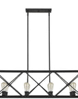 Brooklyn 8-Light Matte Black Island Pendant With Metal Framework Shade
