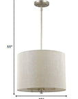 Gold And White Iron Three Light Dimmable Ceiling Light With Silver Shades