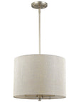 Gold And White Iron Three Light Dimmable Ceiling Light With Silver Shades