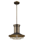 Newport 1-Light Tin Coated Pendant With Raw Brass Interior Shade And Louver