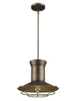 Newport 1-Light Tin Coated Pendant With Raw Brass Interior Shade And Louver