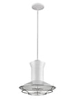Newport 1-Light White Pendant With Polished Nickel Louver