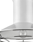 Newport 1-Light White Pendant With Polished Nickel Louver