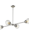 Silver Metal Four Light Dimmable Ceiling Light With Clear Shades