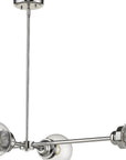 Silver Metal Four Light Dimmable Ceiling Light With Clear Shades