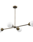 Bronze Metal Four Light Dimmable Ceiling Light With Off White Shades
