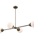 Bronze Metal Four Light Dimmable Ceiling Light With Off White Shades
