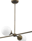 Bronze Metal Four Light Dimmable Ceiling Light With Off White Shades