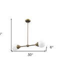Bronze Metal Two Light Dimmable Ceiling Light With Off White Shades