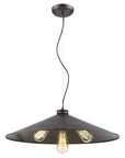 Alcove 4-Light Oil-Rubbed Bronze Pendant With Raw Brass Interior Shade