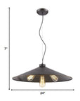 Alcove 4-Light Oil-Rubbed Bronze Pendant With Raw Brass Interior Shade