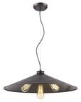 Alcove 4-Light Oil-Rubbed Bronze Pendant With Raw Brass Interior Shade