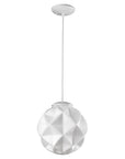 Nova 1-Light White Mini Pendant With Geometric Globe Shade
