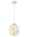 Nova 1-Light White Mini Pendant With Geometric Globe Shade