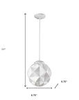 Nova 1-Light White Mini Pendant With Geometric Globe Shade