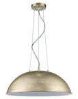 Layla 1-Light Washed Gold Bowl Pendant With Gloss White Interior Shade